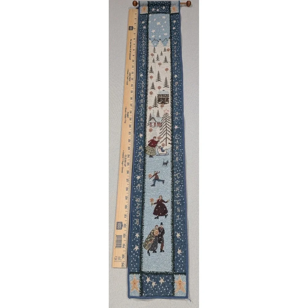 Bell Pull Tapestry Unisex OS Blue Excellent Winter Folk Art Starry Night